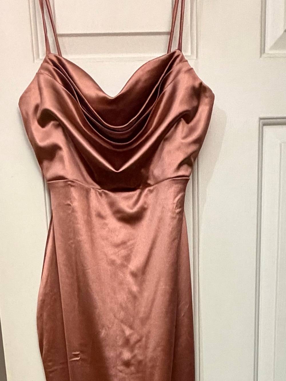 Windsor Satin Dress in Rose Gold